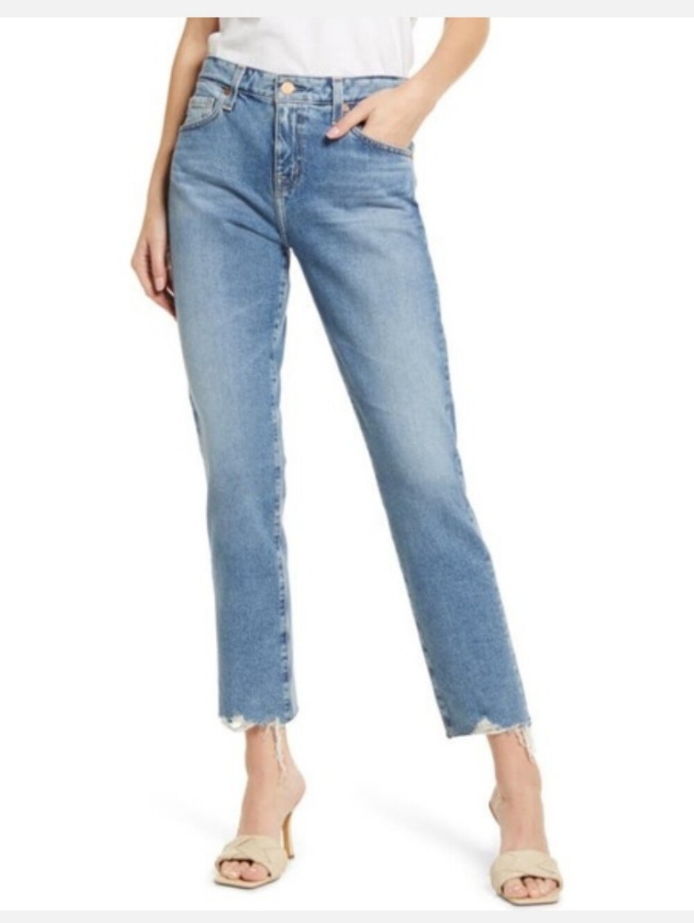 Ag Adriano Goldschmied Sage High Rise Straight Leg Jeans Womens 25 Stretch